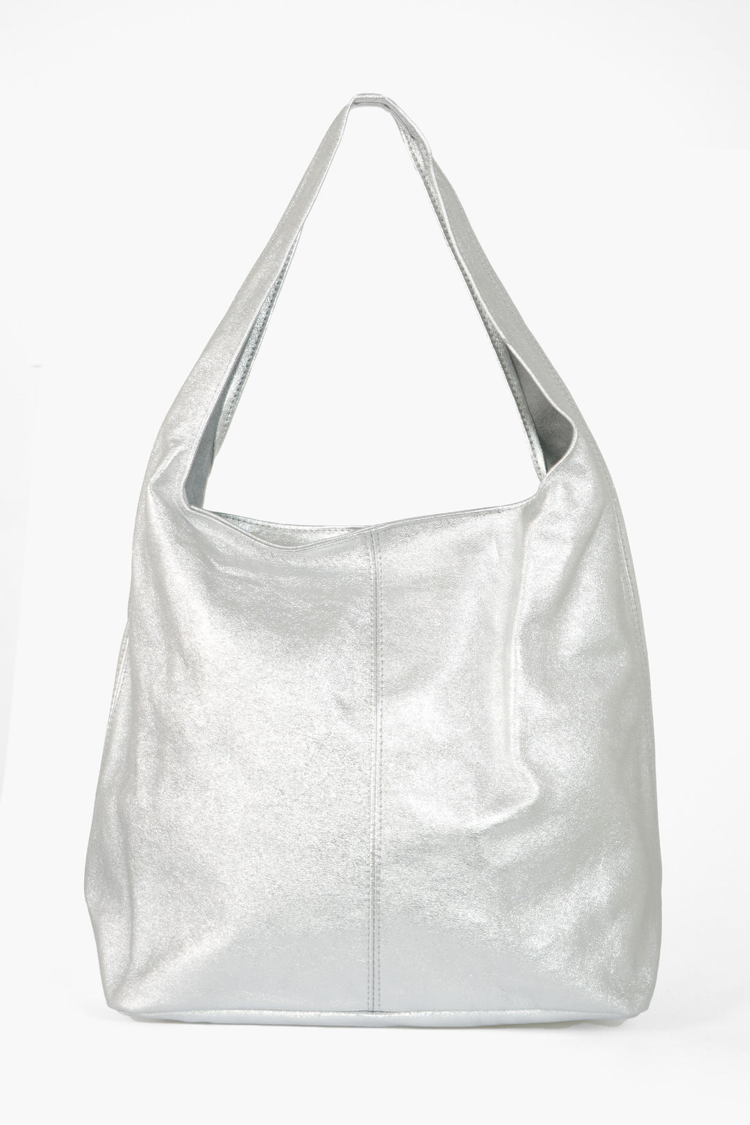 ridley-silver-metallic-italian-leather-shoulder-bag-front-view