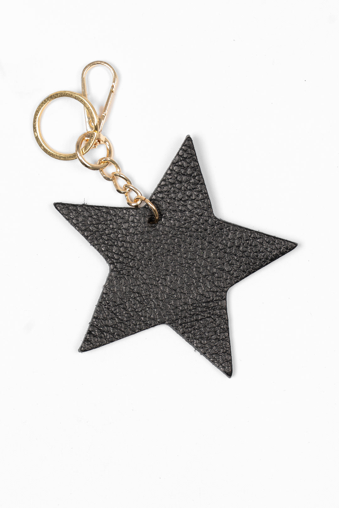 delta-black-pebbled-italian-leather-star-keyring-clip-on