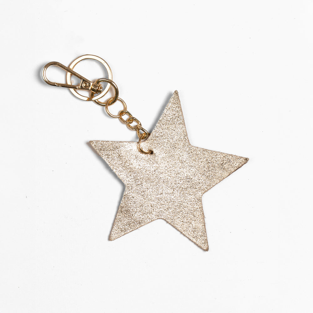 delta-gold-metallic-italian-leather-star-keyring-clip-on