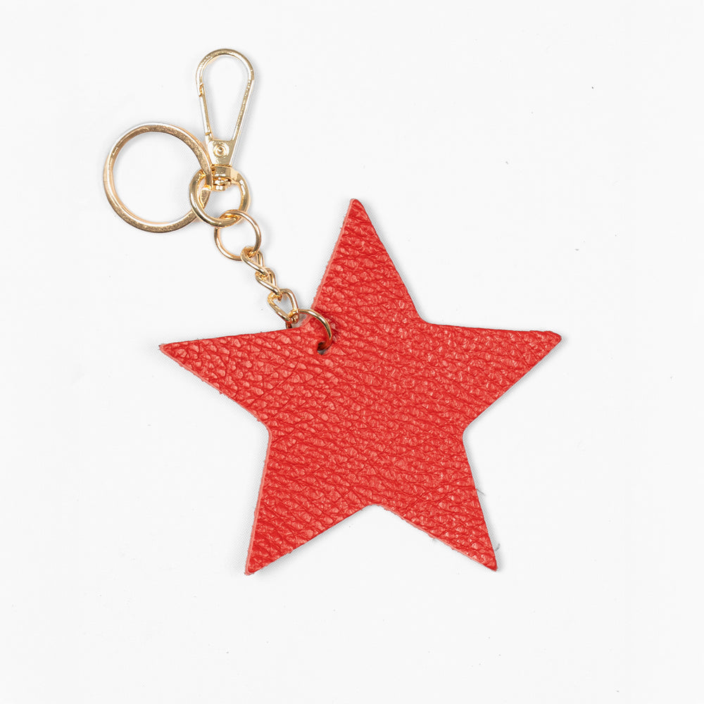 delta-red-pebbled-italian-leather-star-keyring-clip-on