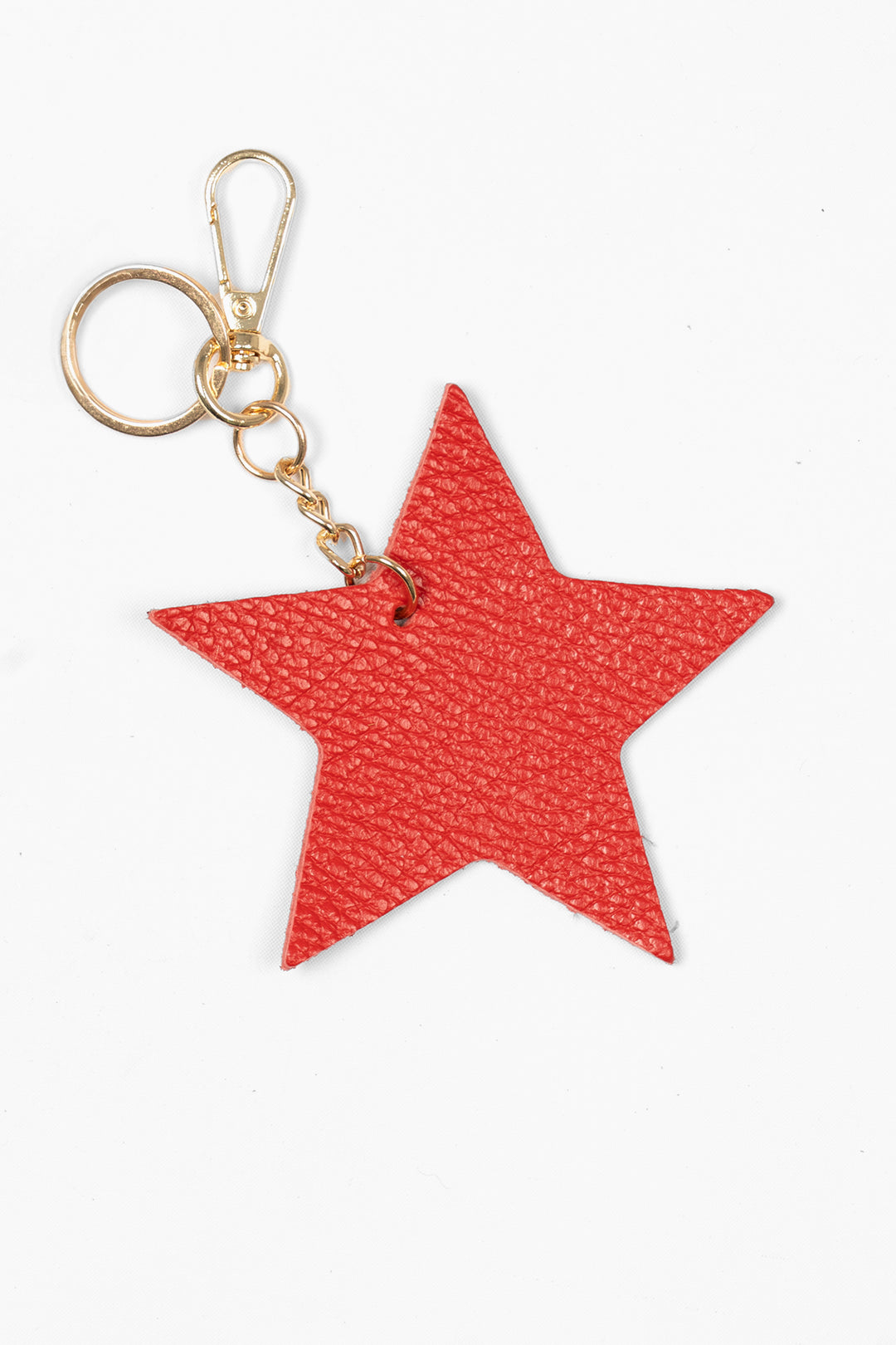 delta-red-pebbled-italian-leather-star-keyring-clip-on