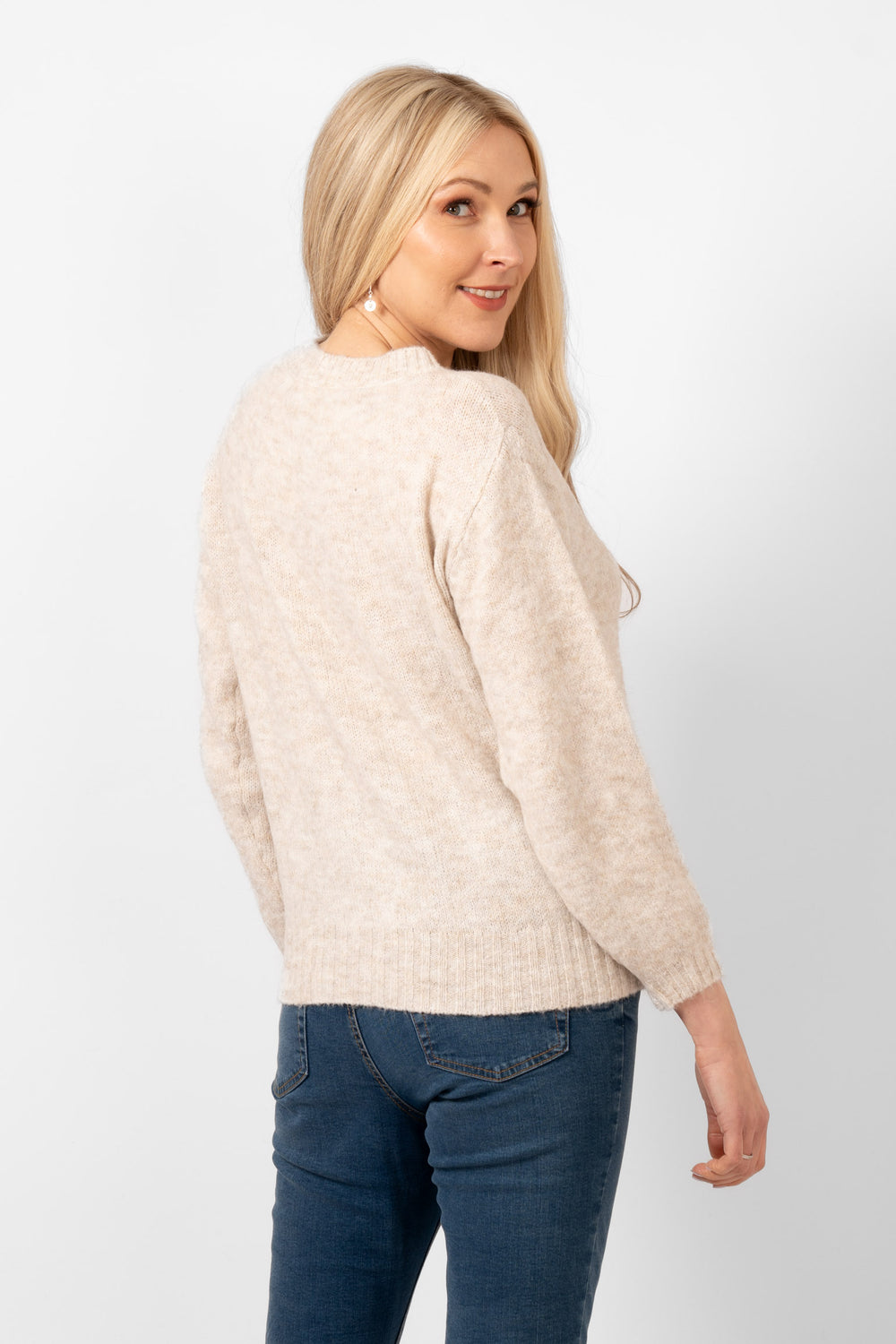 paige-wool-blend-round-neck-jumper-cream-model-showing-the-back-of-the-jumper