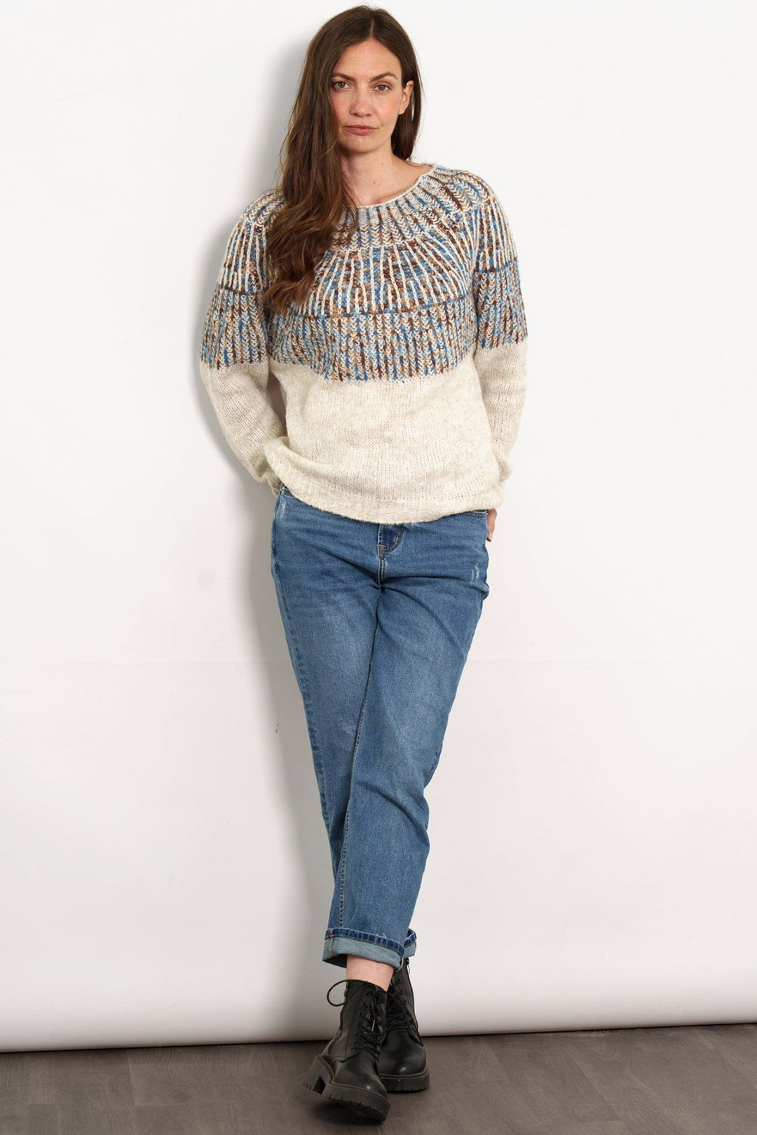 tilda-wool-blend-jumper-cream-blue-scandi-worn-by-model-casual