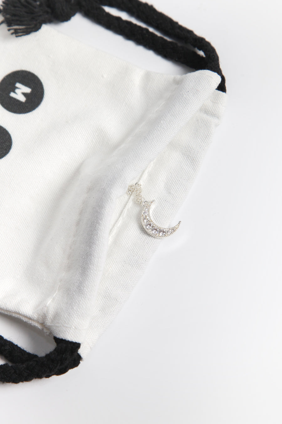 Silver Crescent Moon Charm Necklace with Small Star Pendant