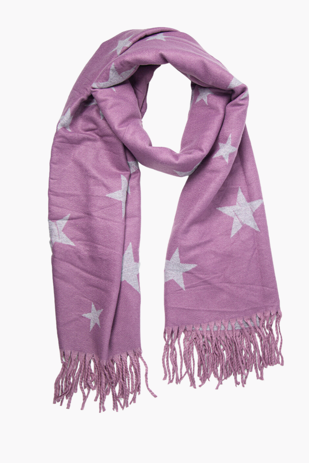 Lilac Heavyweight Scarf in Scattered Star Print
