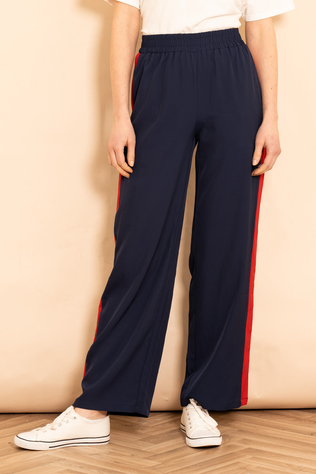 rory-wide-leg-trousers-navy-blue-double-stripe-front-view