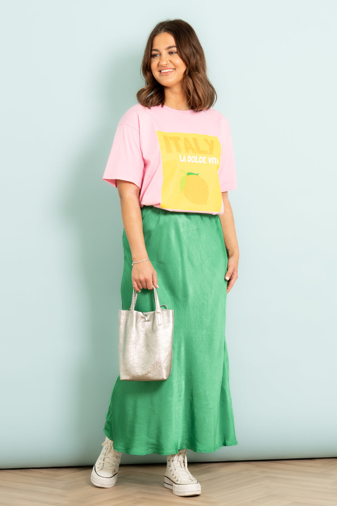 Cassie Midi Slip Skirt - Green