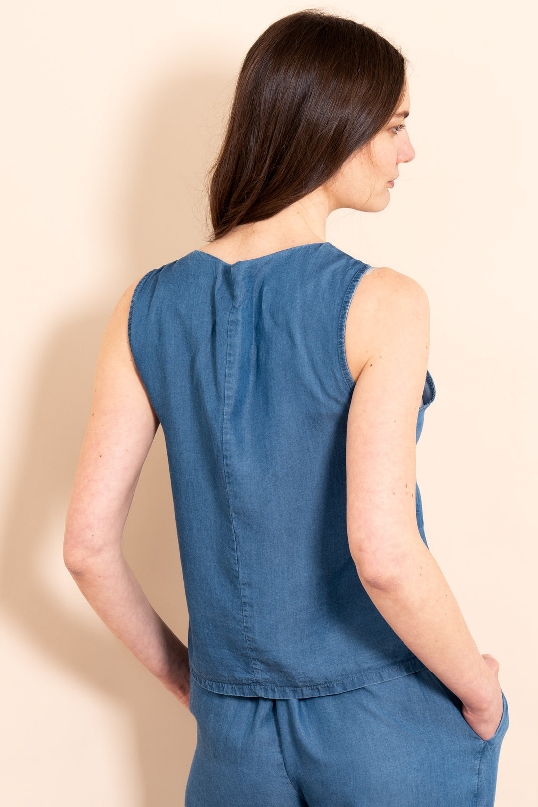 florence-tie-front-waistcoat-blue-chambray-rear