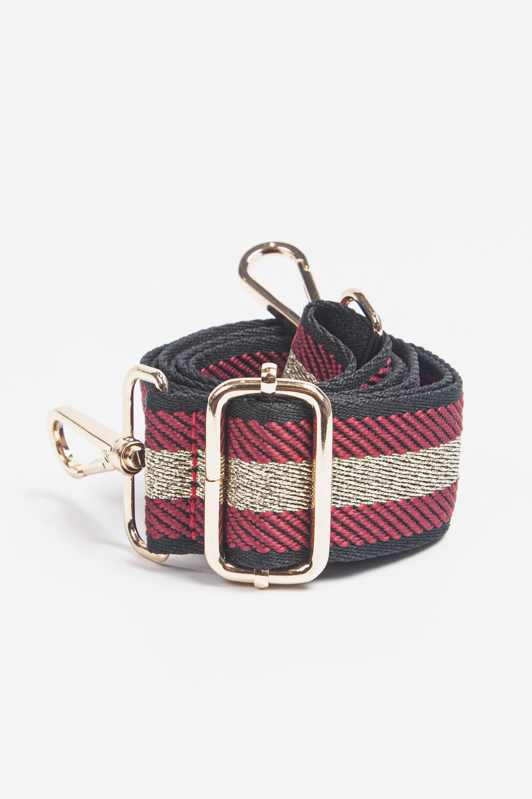 Berry Bag Strap With Glitter Centre Stripe