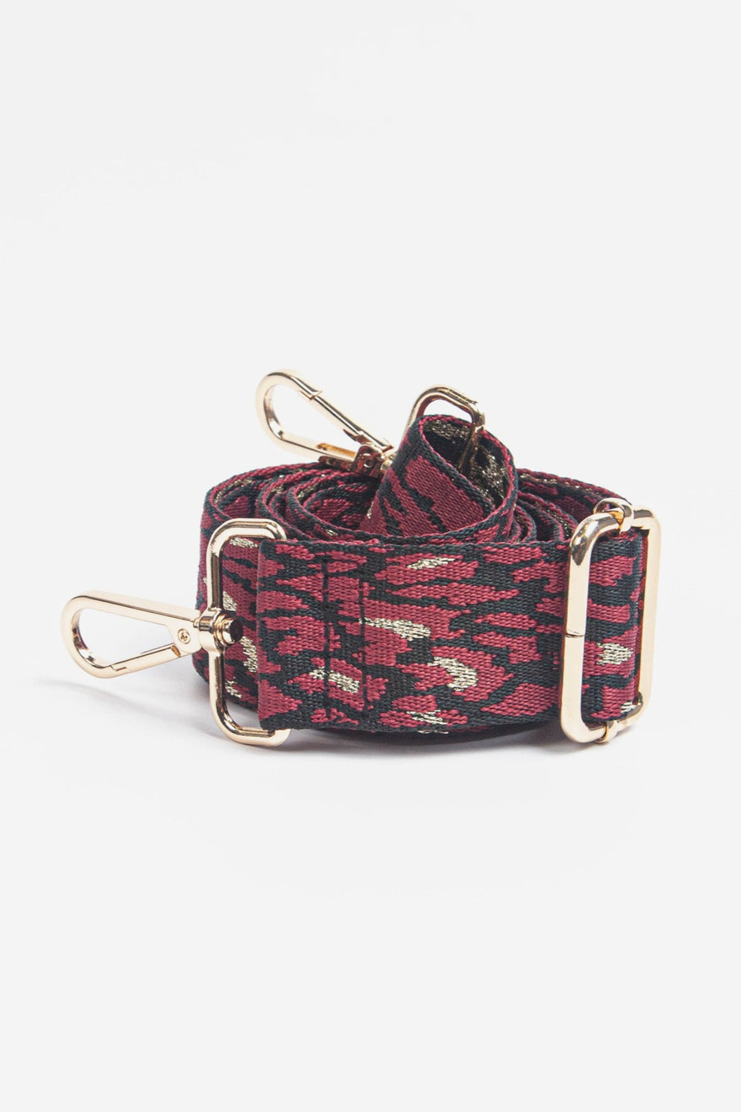 Berry Leopard Print Bag Strap