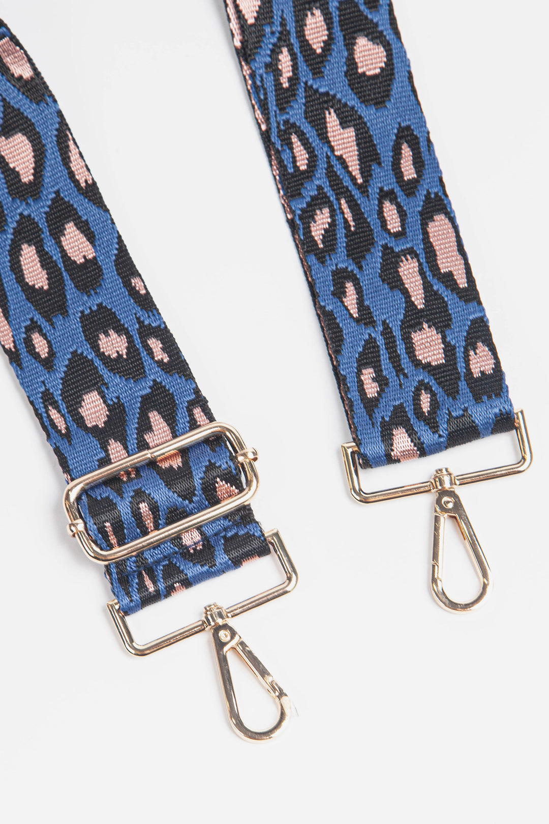 Blauwe luipaardprint tasriem