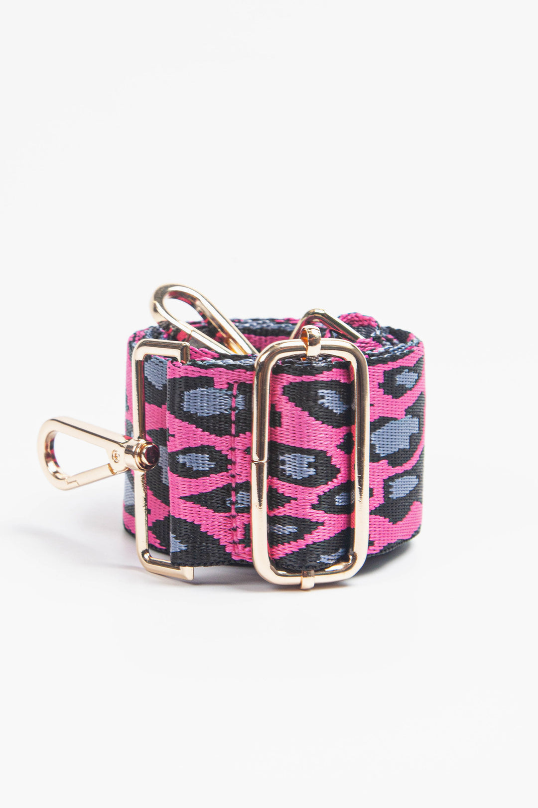 Fuchsia Leopard Print Bag Strap