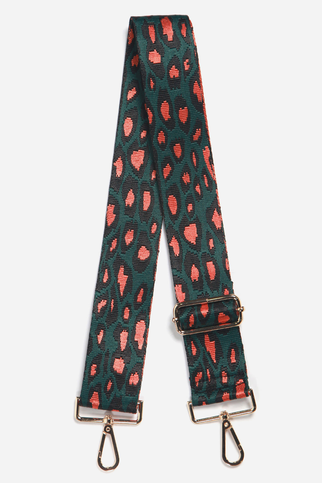 Green Orange Leopard Print Bag Strap