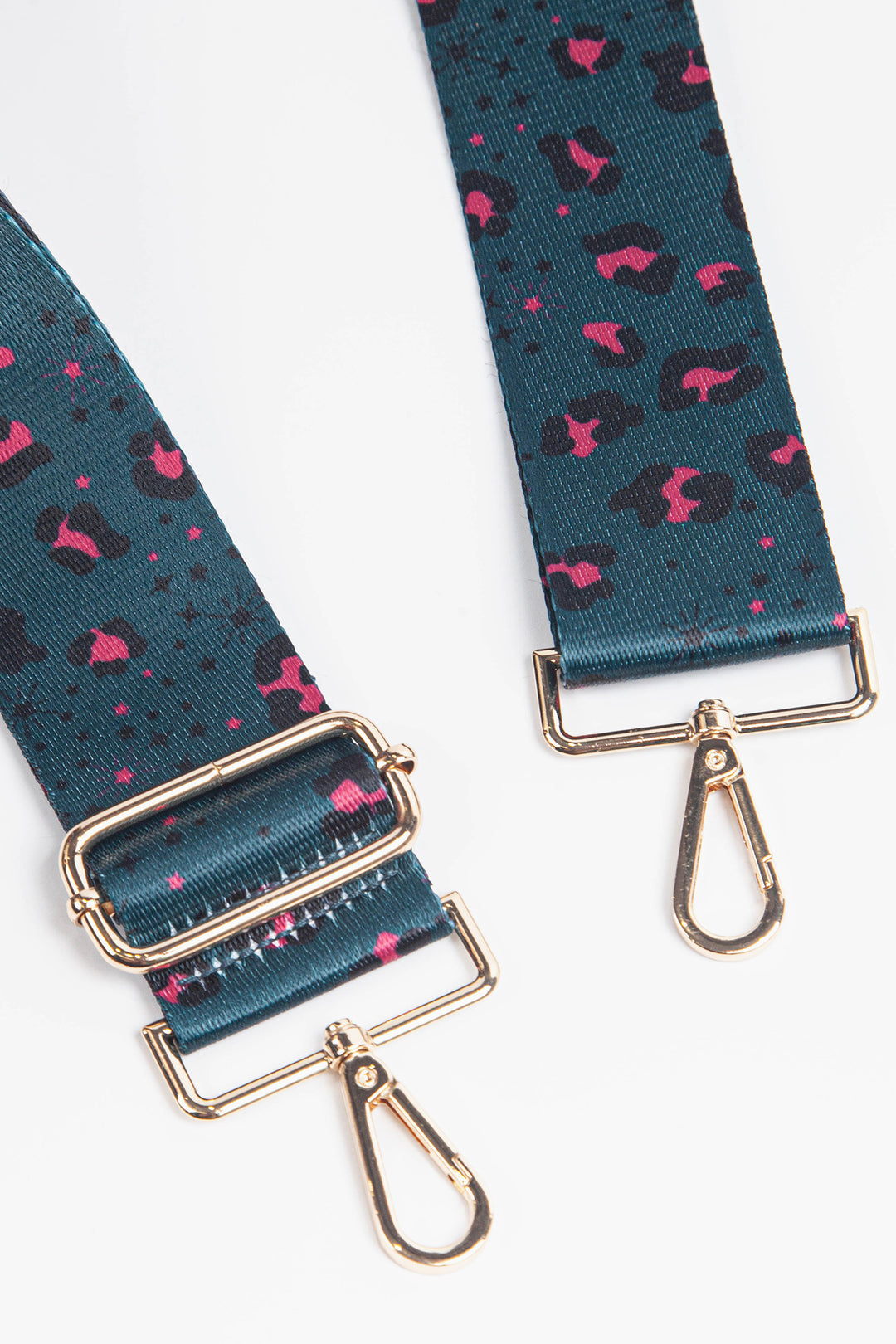 Teal Leopard and Star Print Wide Bag Strap