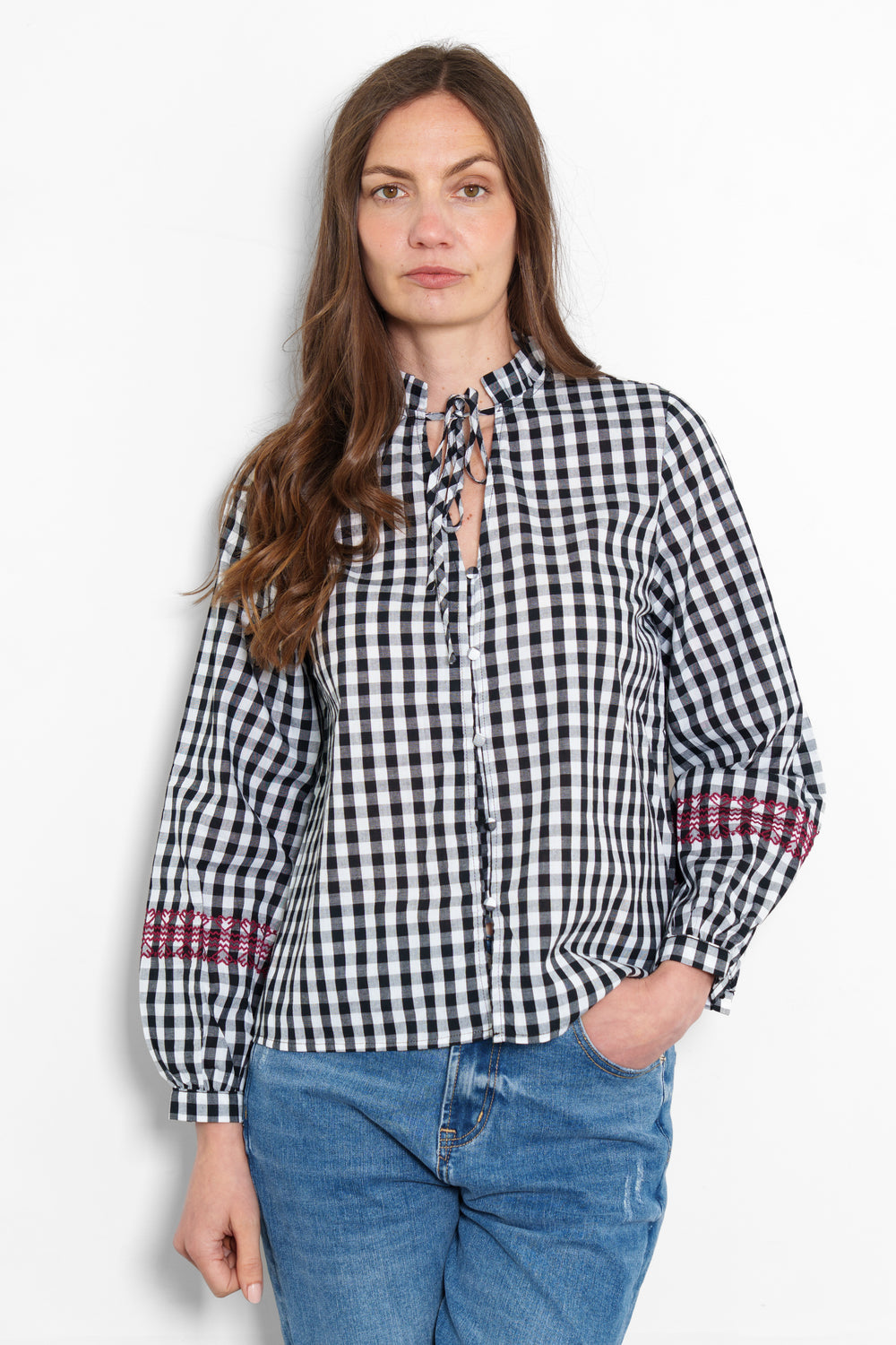 prairie-embroidered-cotton-shirt-black-white-gingham-long-sleeve