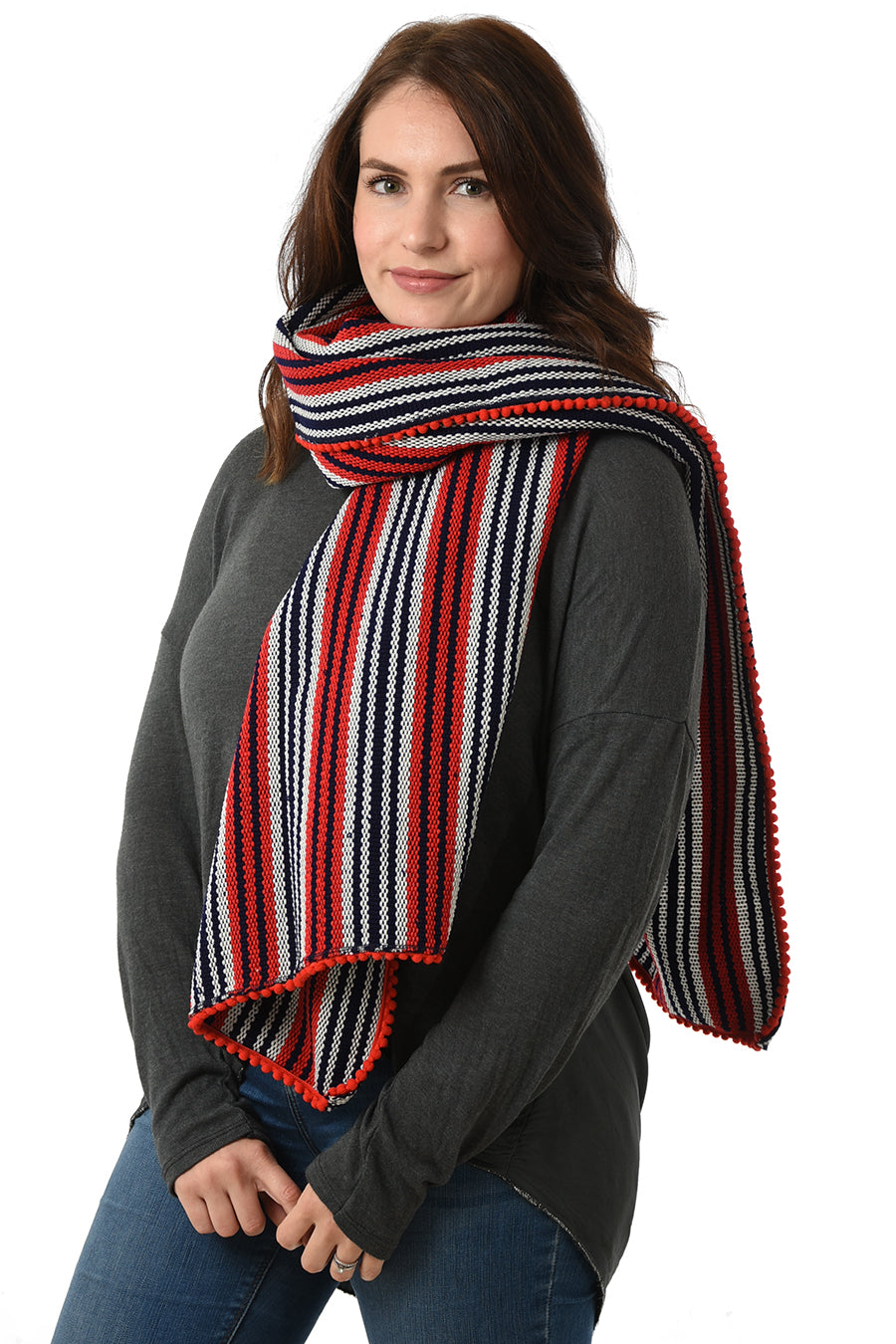 Navy Red Scarf