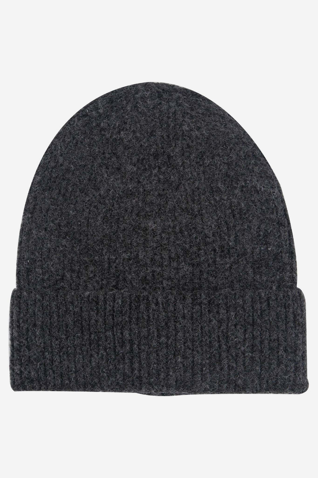 kit-dark-grey-wool-blend-beanie-hat-laying-flat