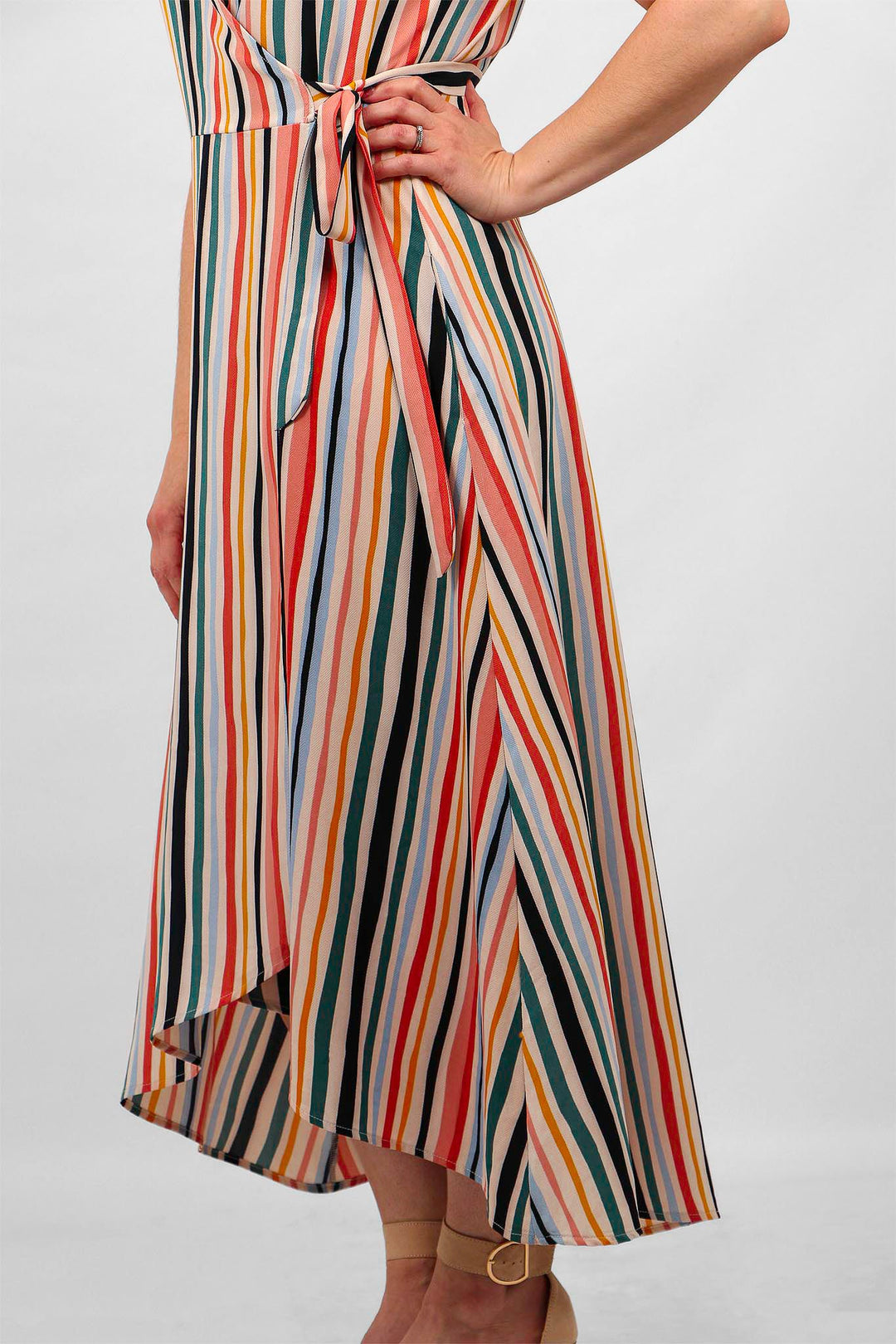 Wrap Dress - Cream/Multi, Stripe