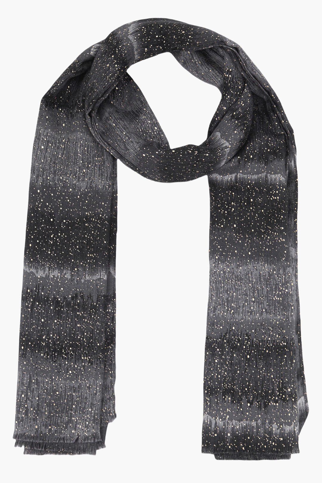 tierney-black-ombre-stripe-lightweight-scarf-sparkly-foil-speckles