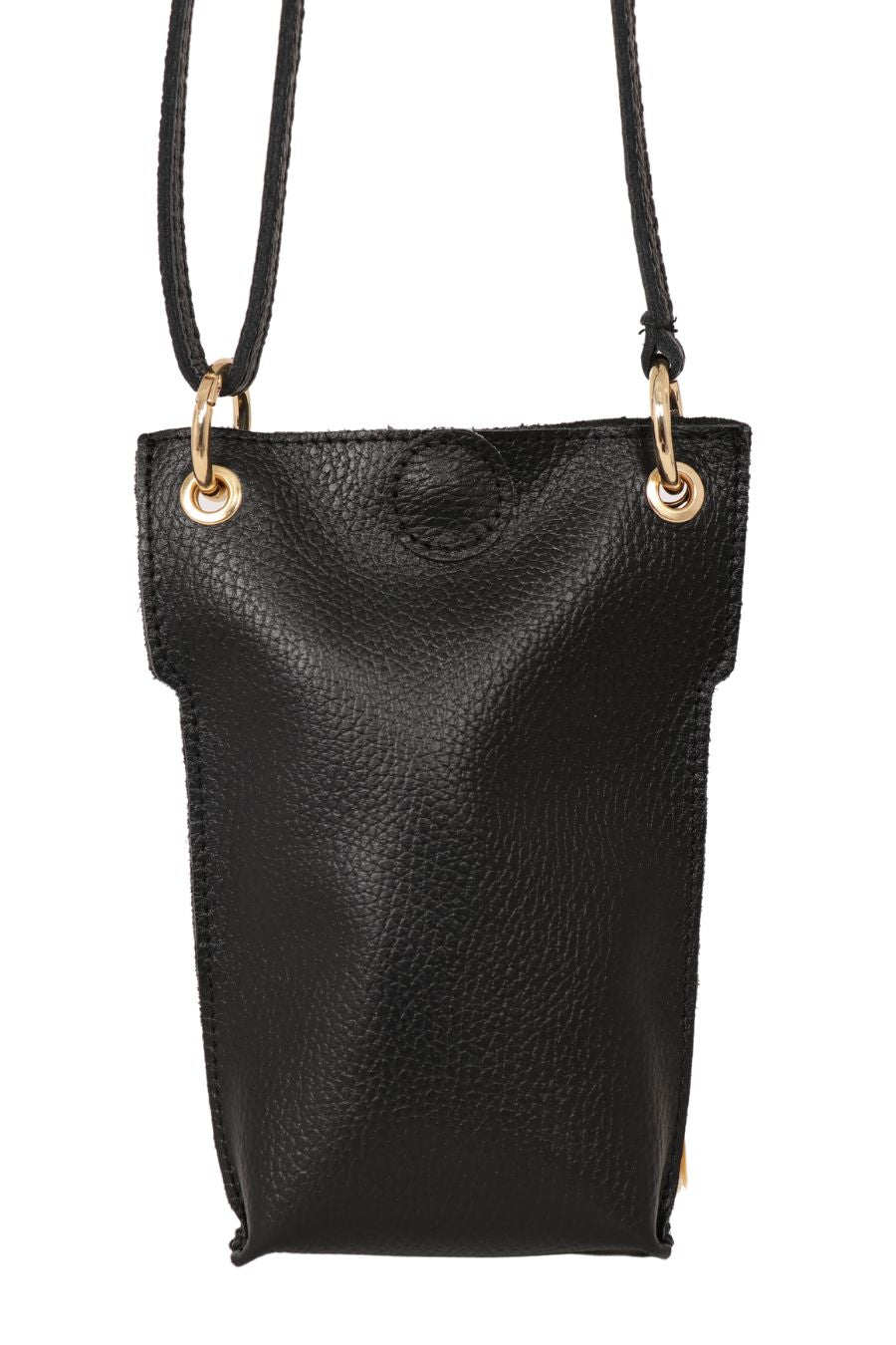 Nova Phone Pouch - Black, Pebbled