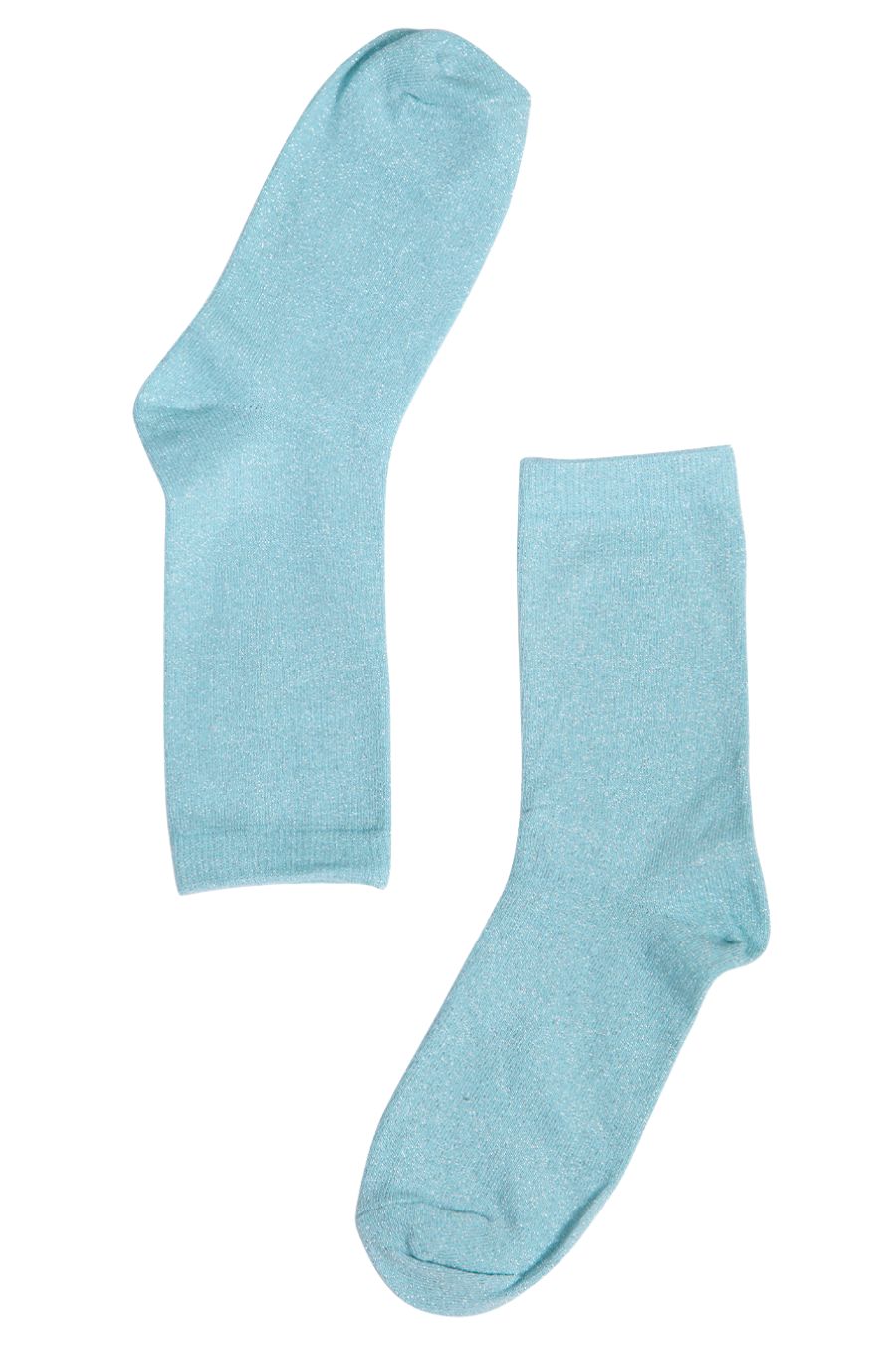 Womens Glitter Socks Silver Sparkly Ankle Socks Blue