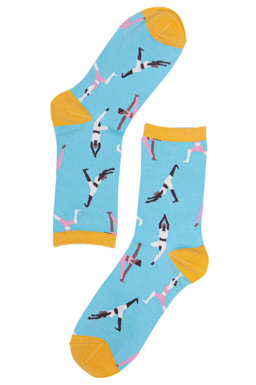 Women's Bamboo Socks - Blue/Yellow - Yoga