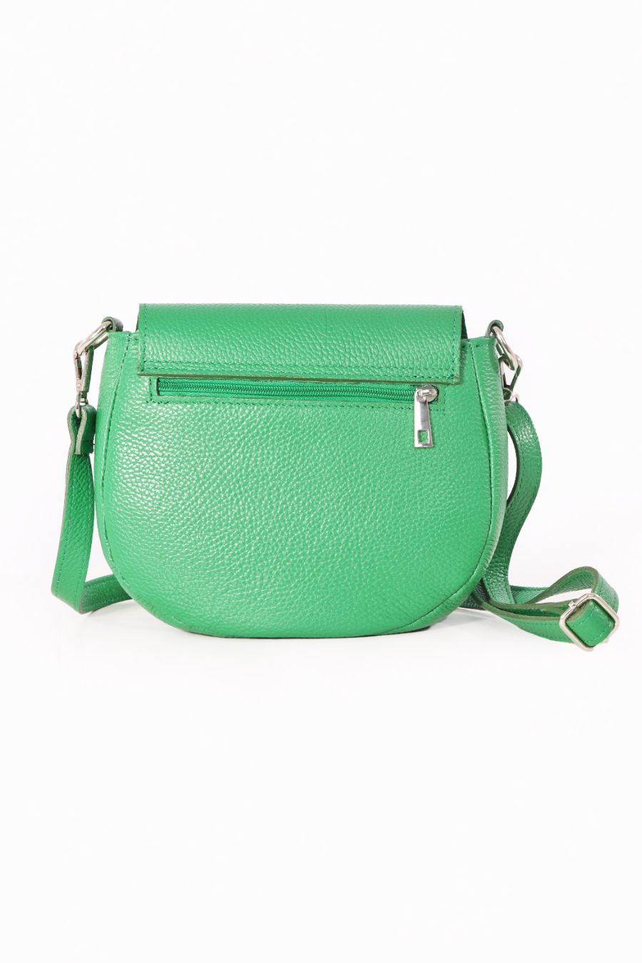 Groene Italiaanse lederen halvemaanvormige crossbodytas