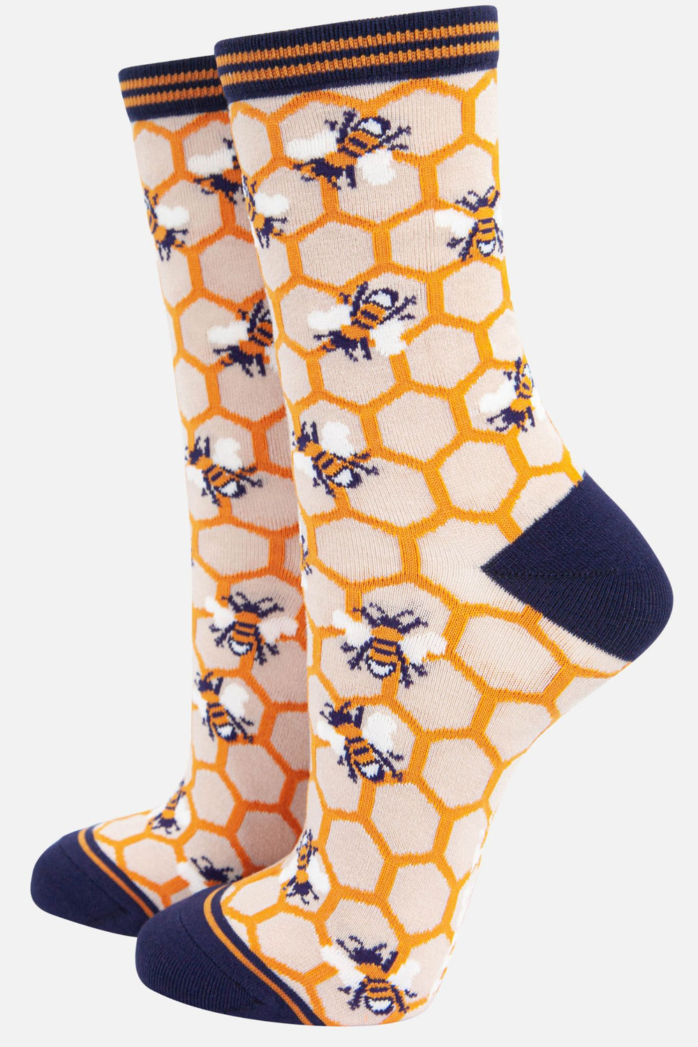 womens-socks-gift-box-pink-bees-honeycombs