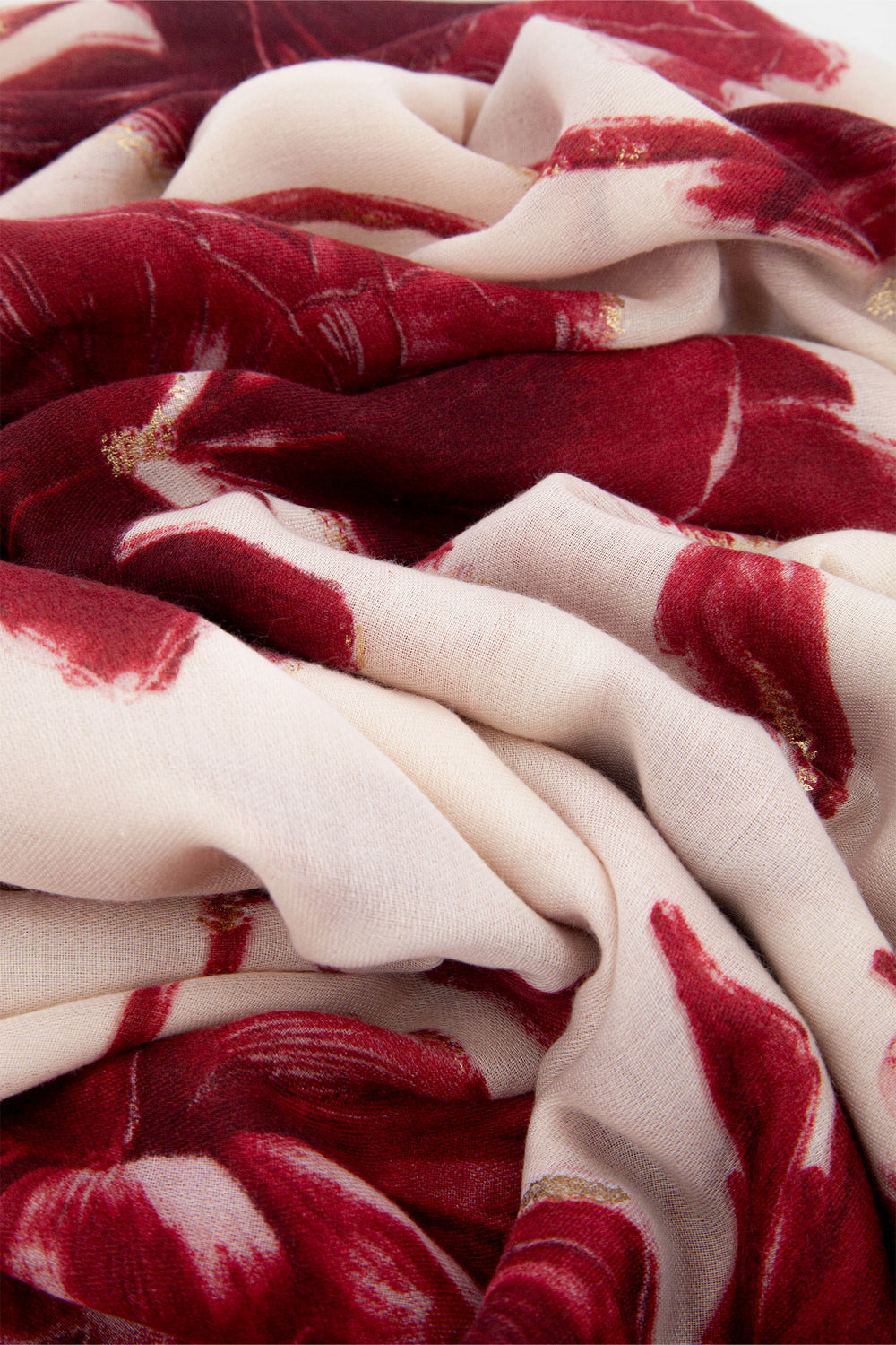 eleanor-red-abstract-floral-lightweight-scarf-close-up-material