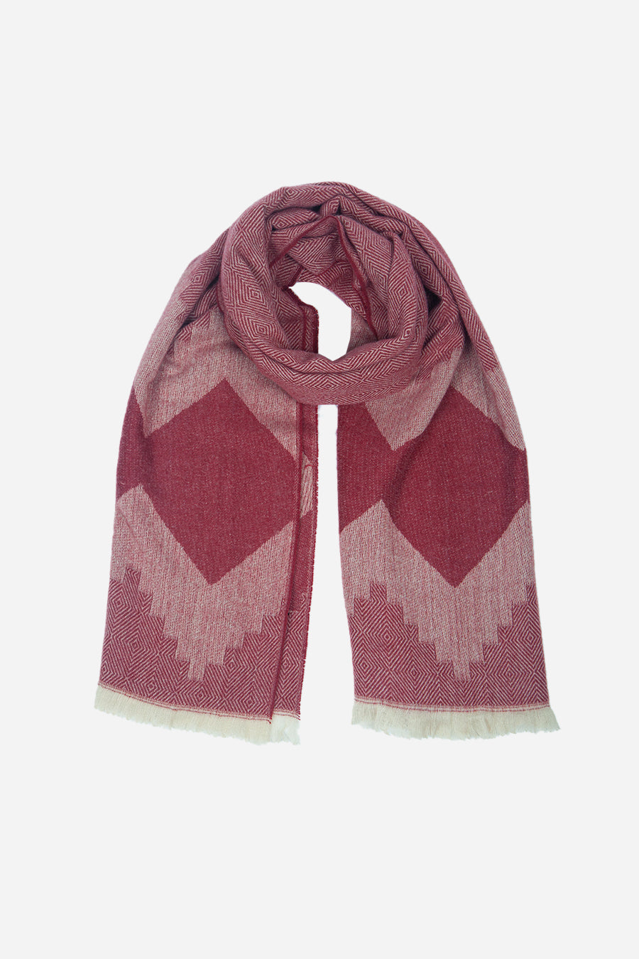 Heavyweight Scarf -Red, Aztec Print