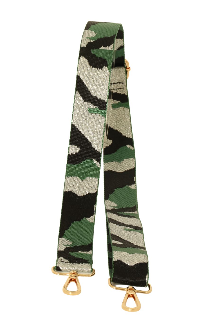 Green Silver Glitter Camouflage Bag Strap