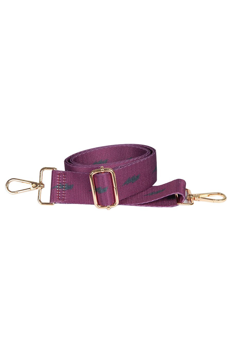 Fuchsia Black Bag Strap With Lightning Bolt Print