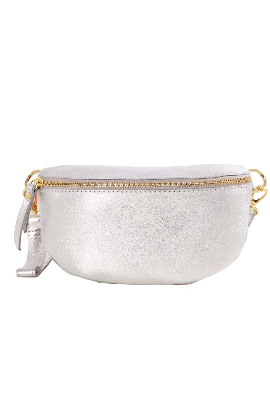 Jasmine Half Moon Crossbody Bag - Silver, Metallic