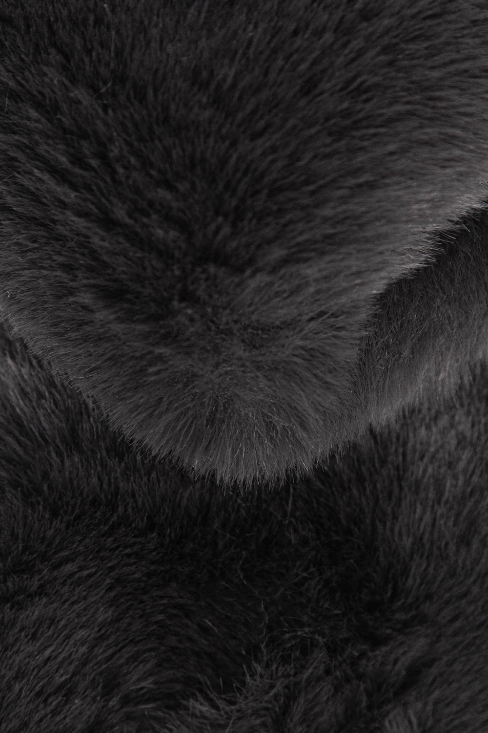 close up of the super soft faux fur material