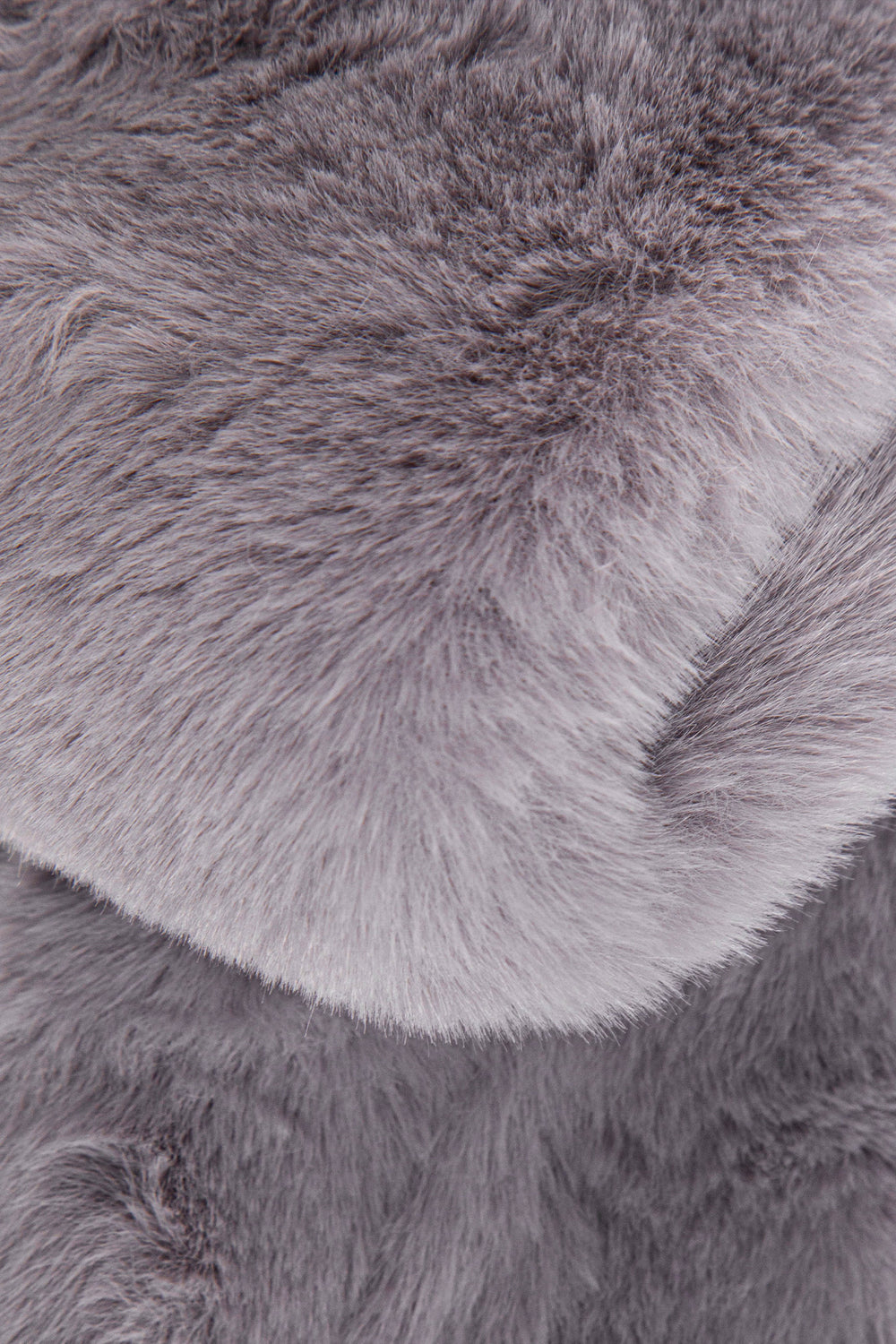 close up of the super soft faux fur material