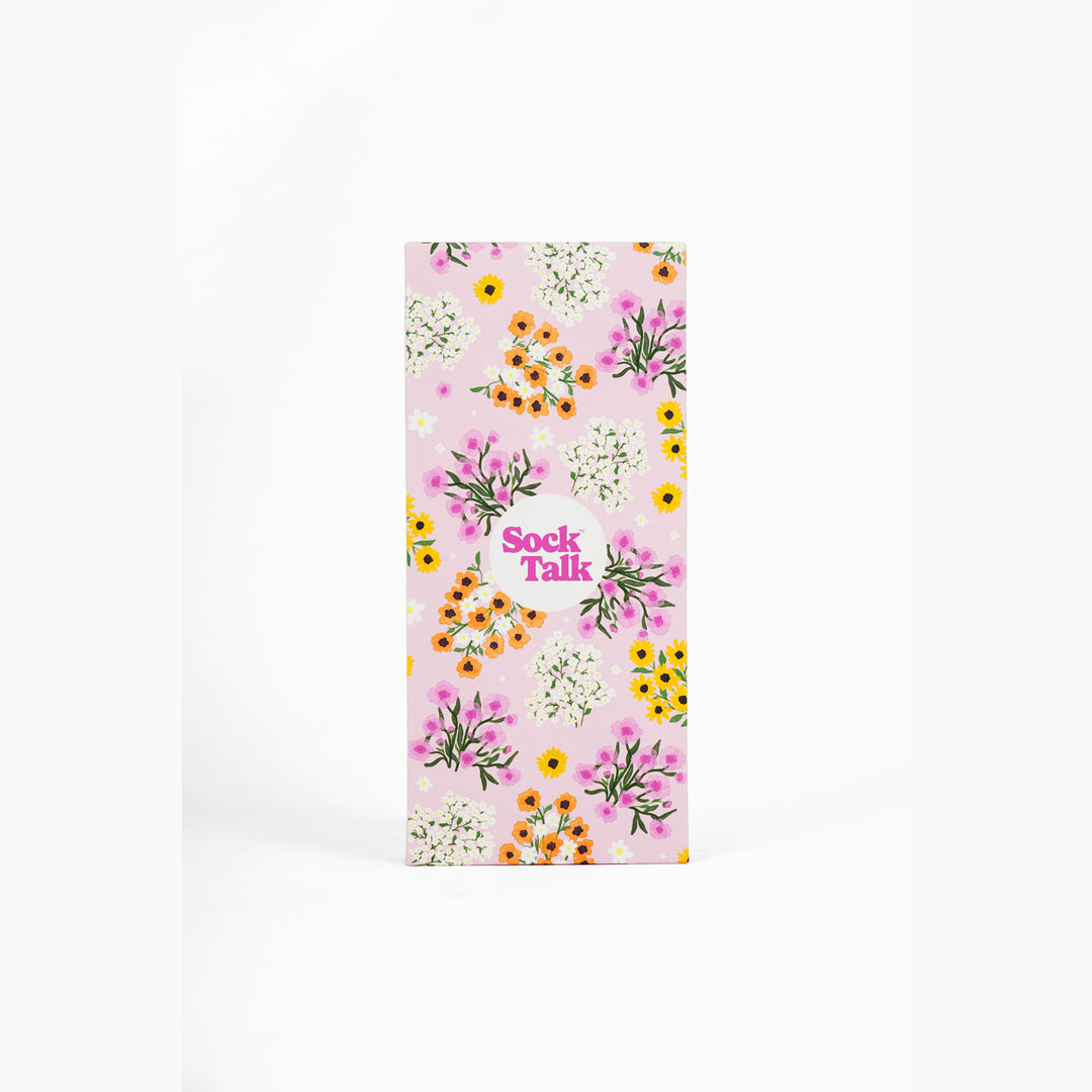Floral Single Sock Gift Box in Pink