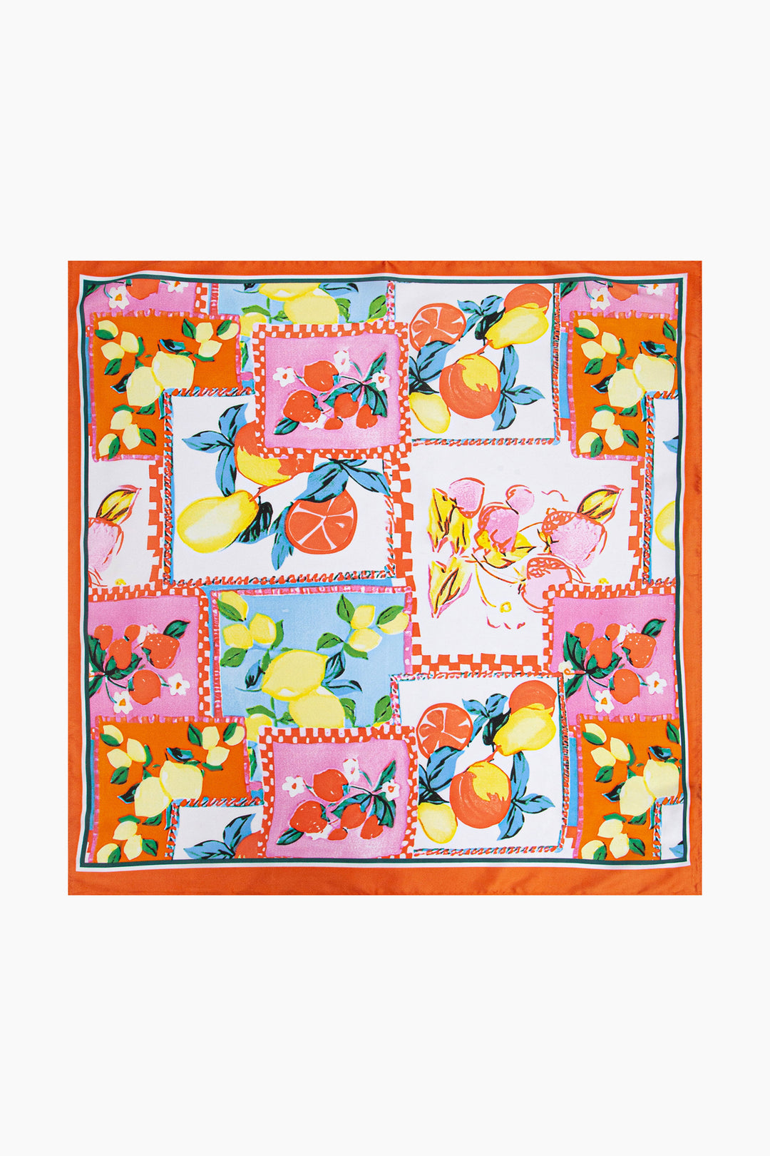 Oranges-&-Lemons-Faux-Silk-Square-Scarf-Lying-Flat