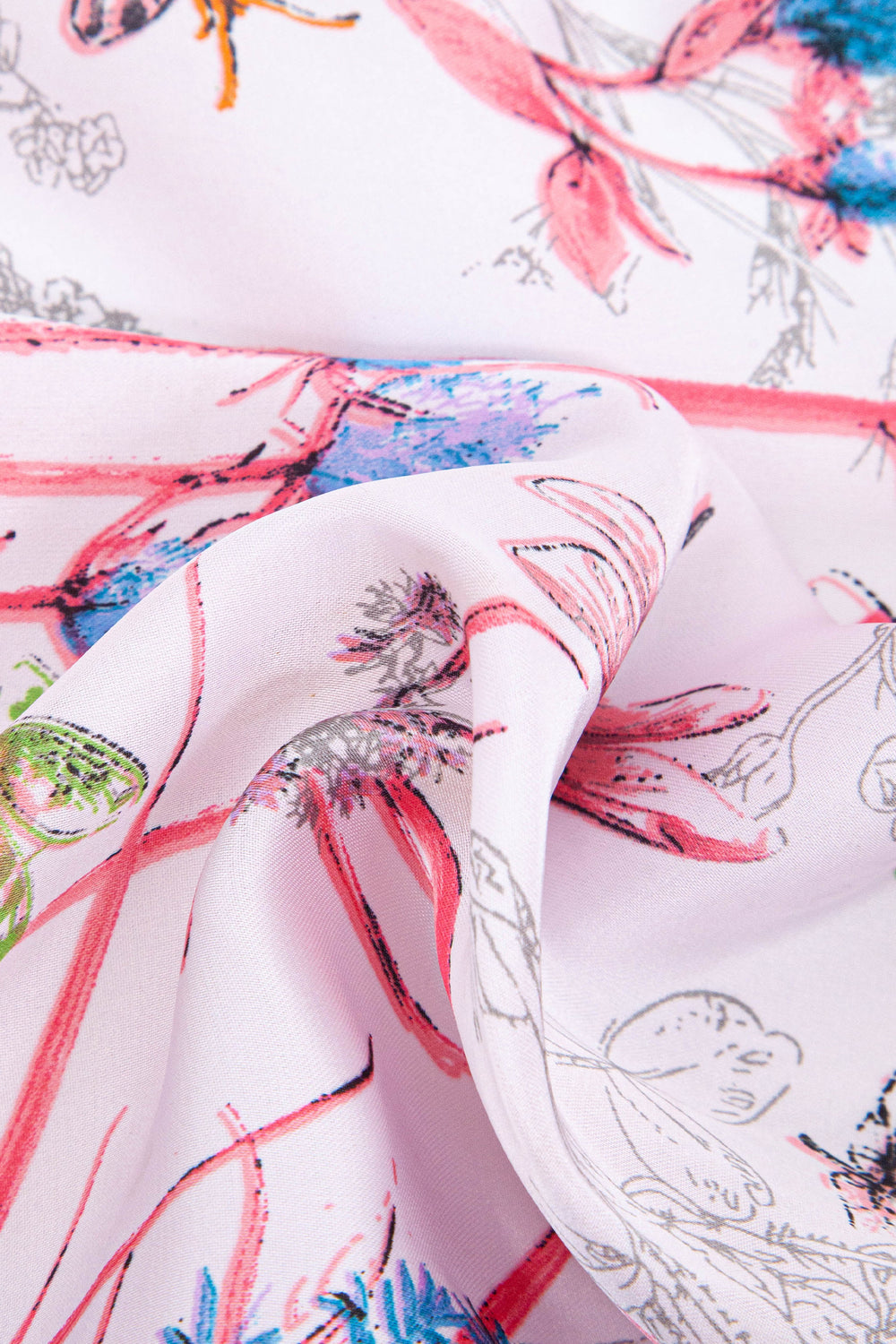 Dainty-Floral-Faux-Silk-Square-Scarf-in-Pink-Closeup