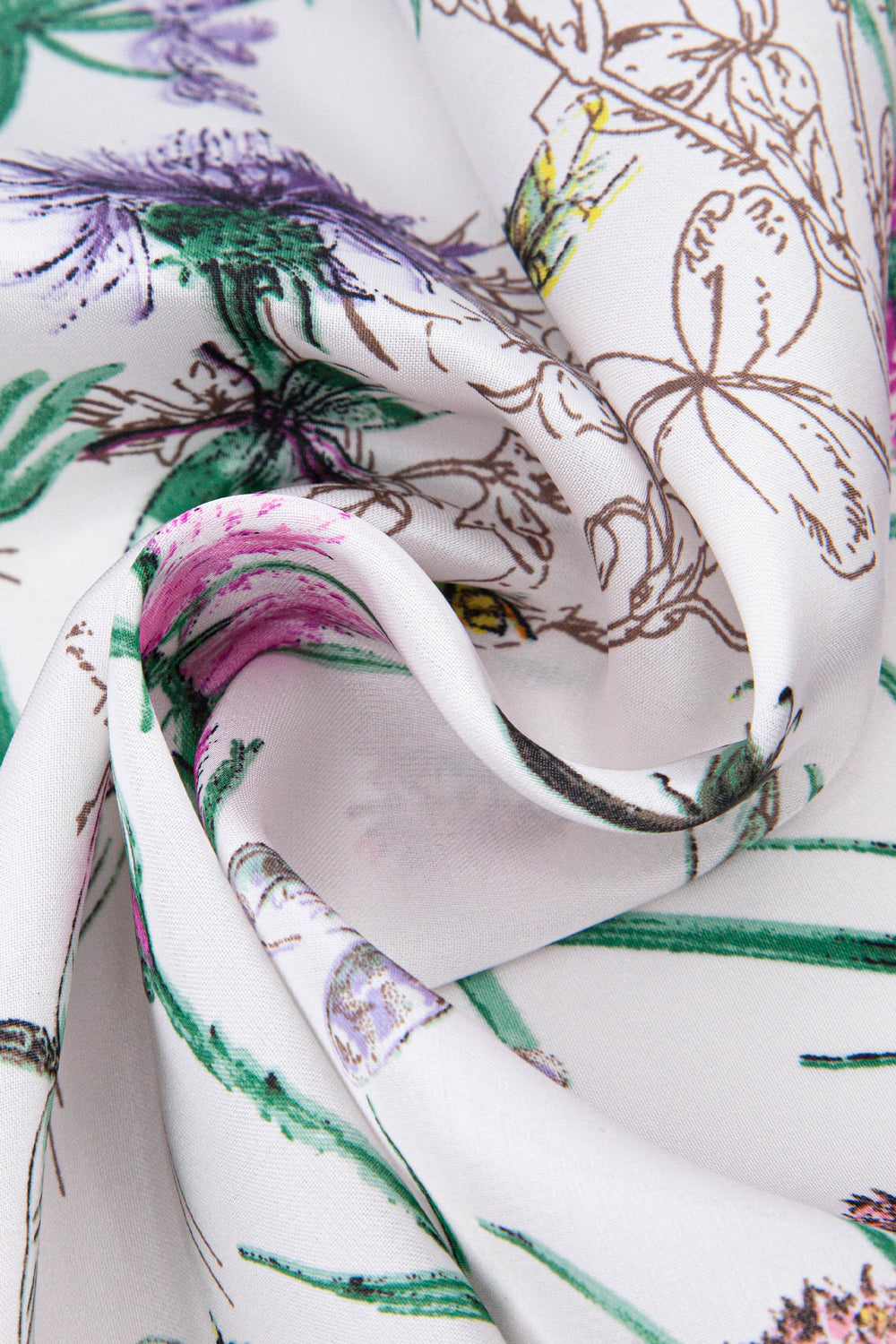 Dainty-Floral-Faux-Silk-Square-Scarf-in-White/Mint-Closeup
