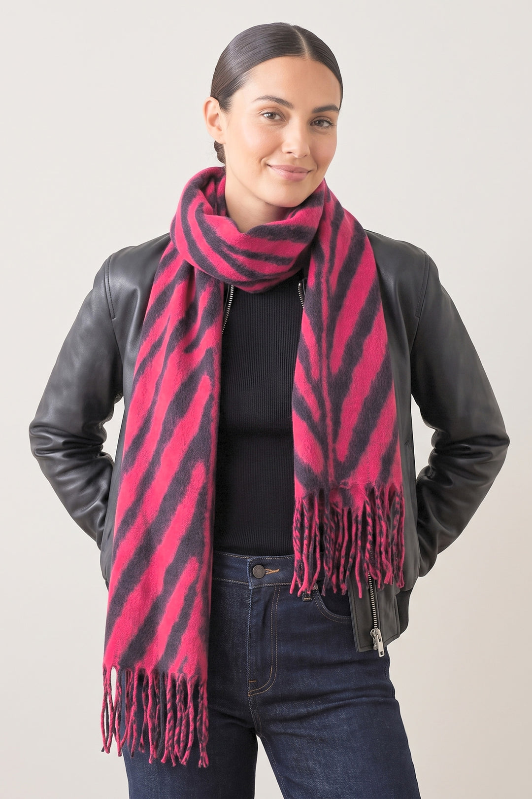 fuchsia-tiger-stripe-heavyweight-scarf