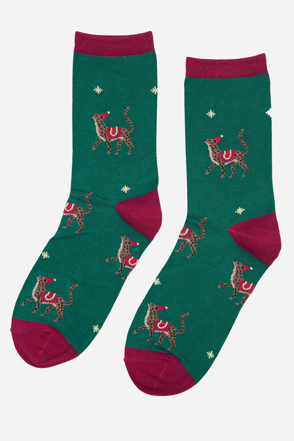 green and pink cheetah party animal socks