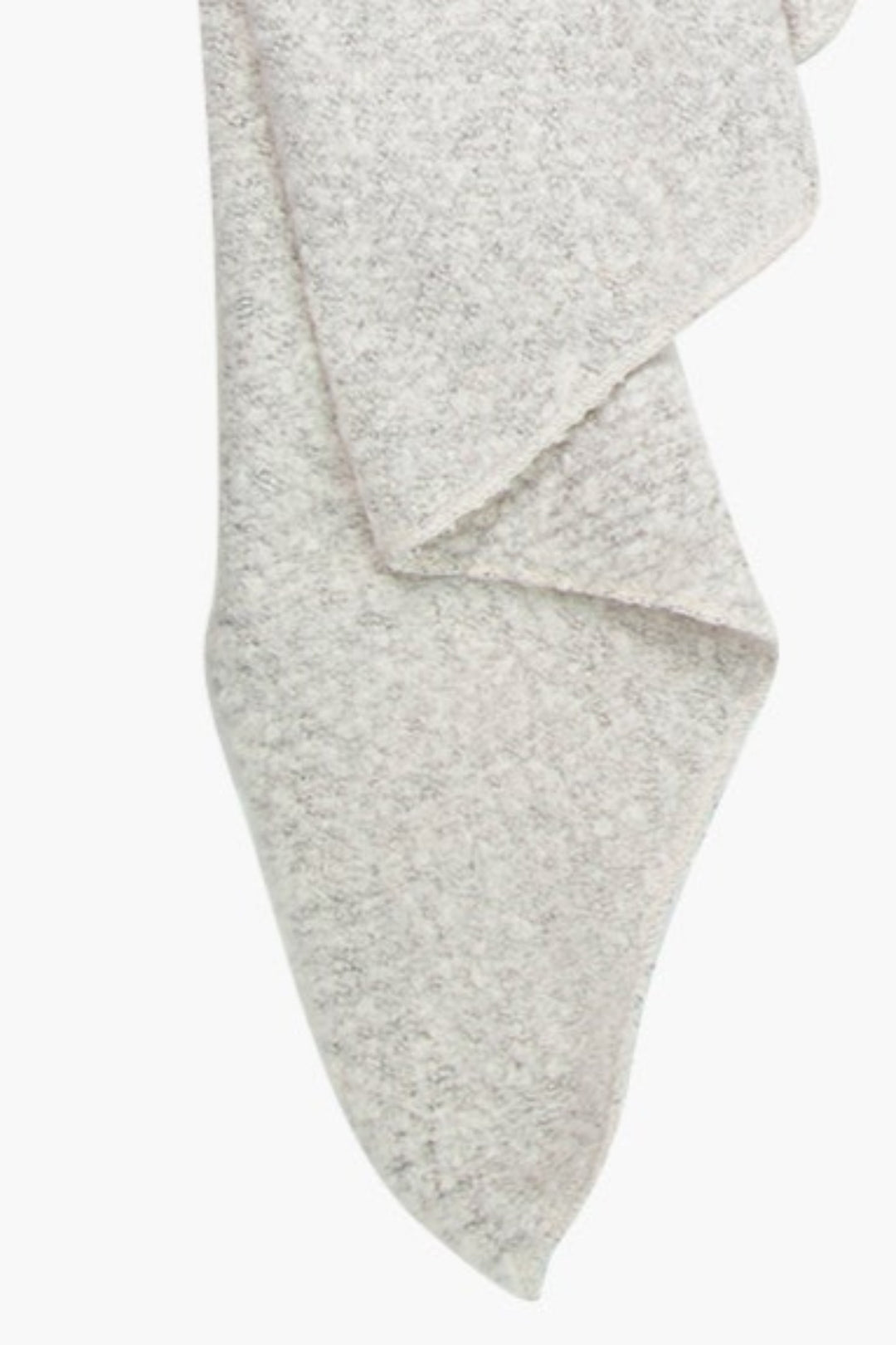 Cream Asymmetric Plain Texture Heavyweight Scarf