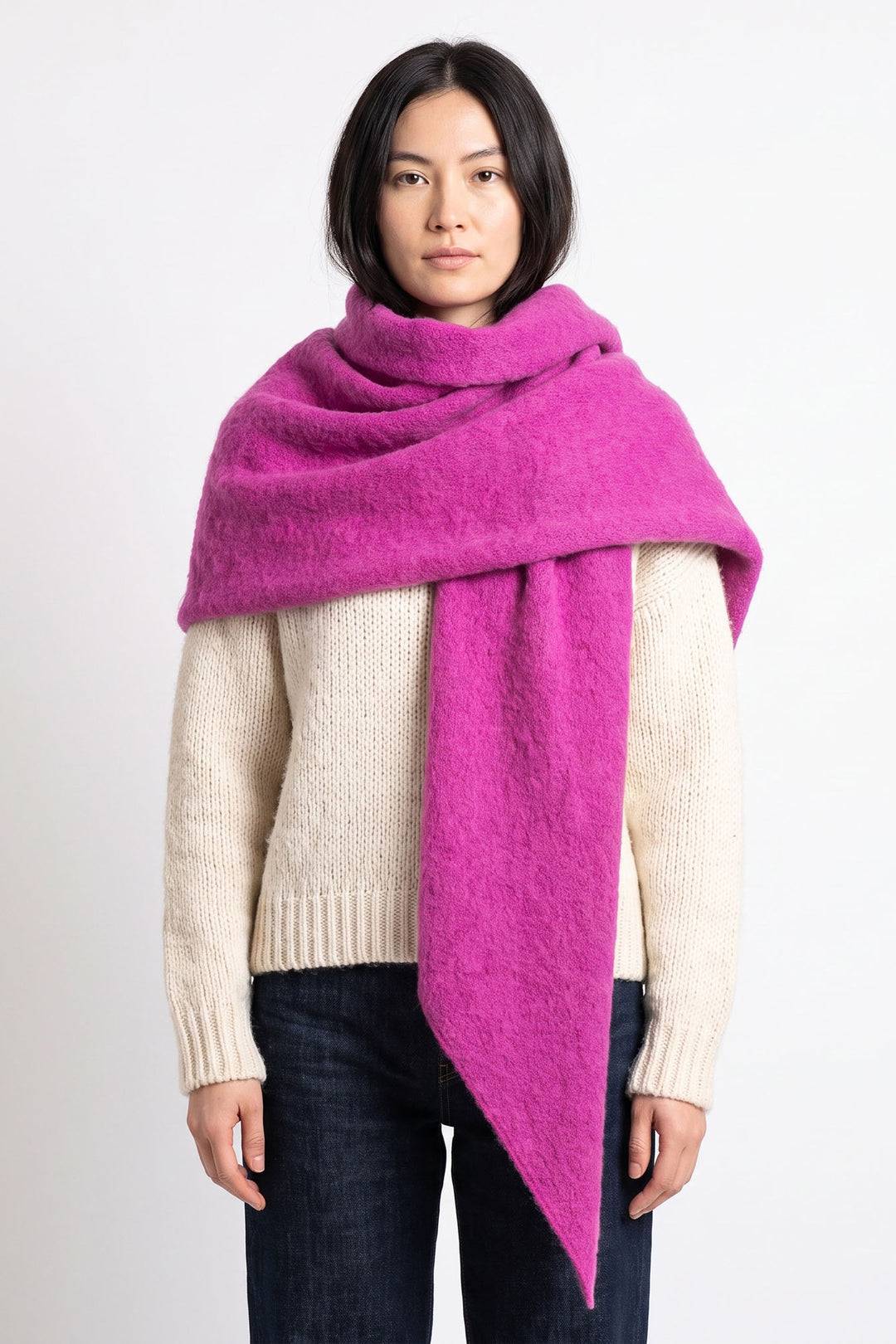Evie-Heavyweight-Asymmetric-Scarf-Hot-Pink