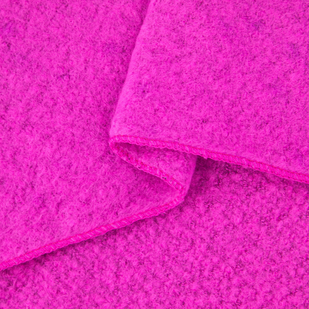 close up of the soft knitted acrylic fabric