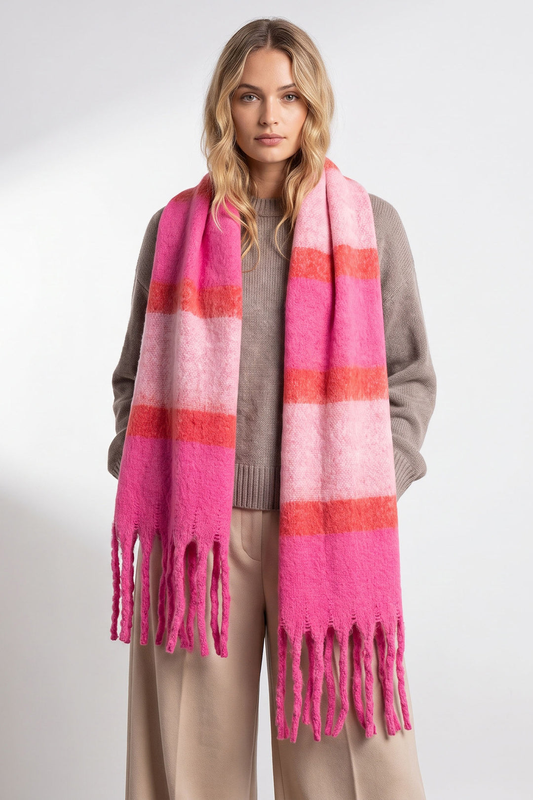 Blair-Heavyweight-Scarf-Fuchsia-Colour-Block-Stripe
