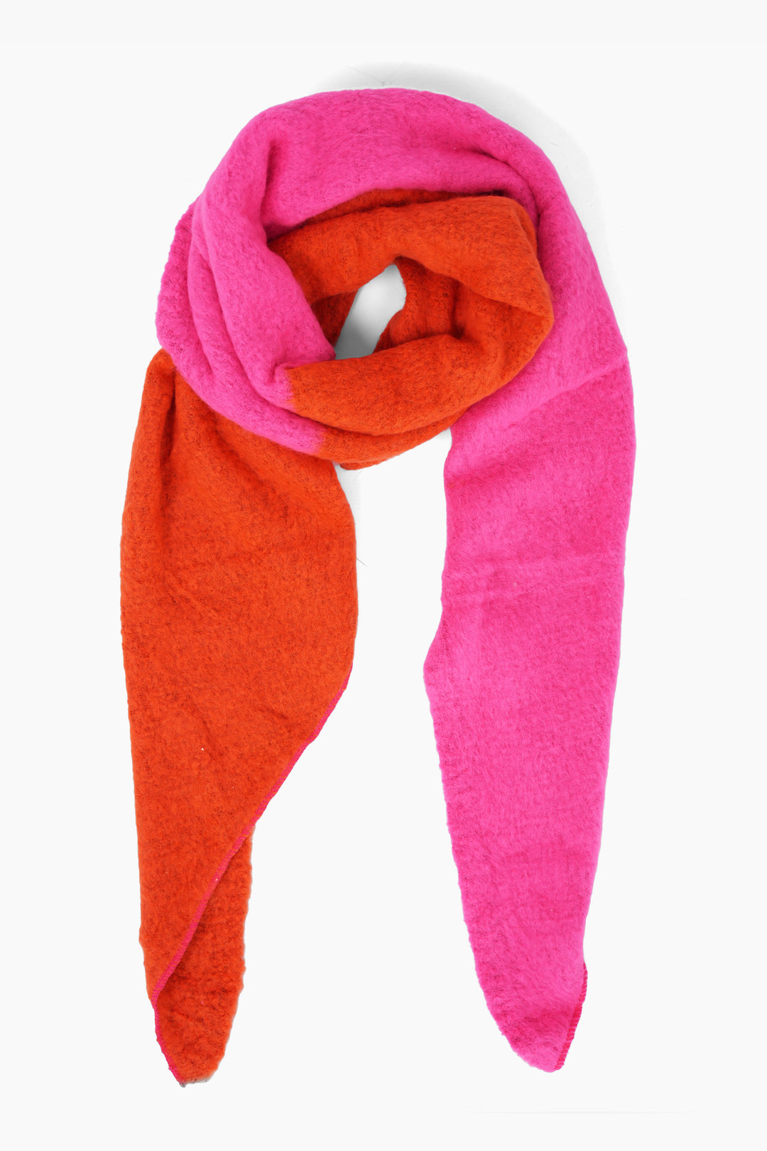 pink-orange-two-tone-colourblock-heavyweight-scarf-asymmetrical