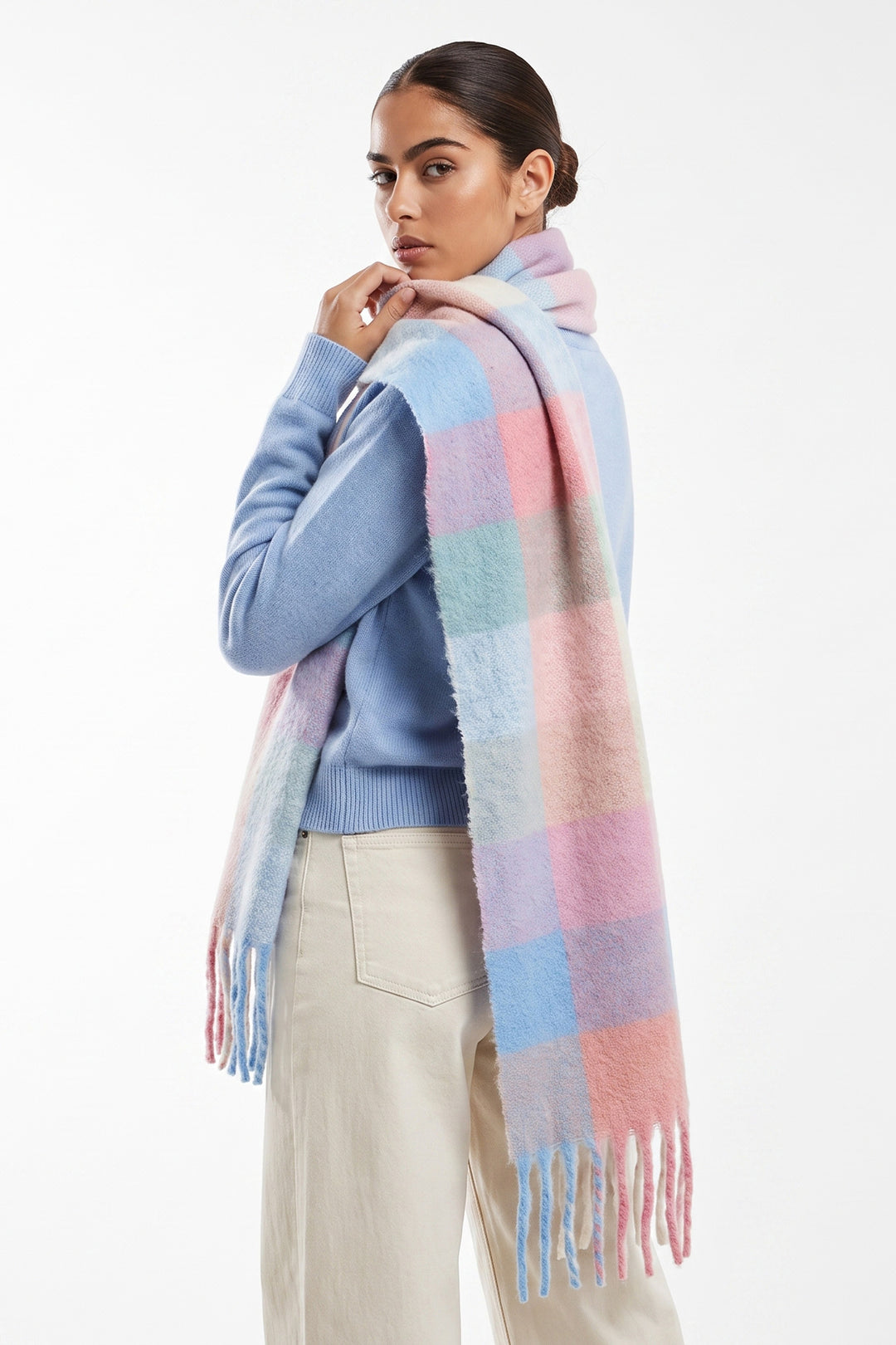 square-colour-block-heavyweight-scarf-light-blue-pink