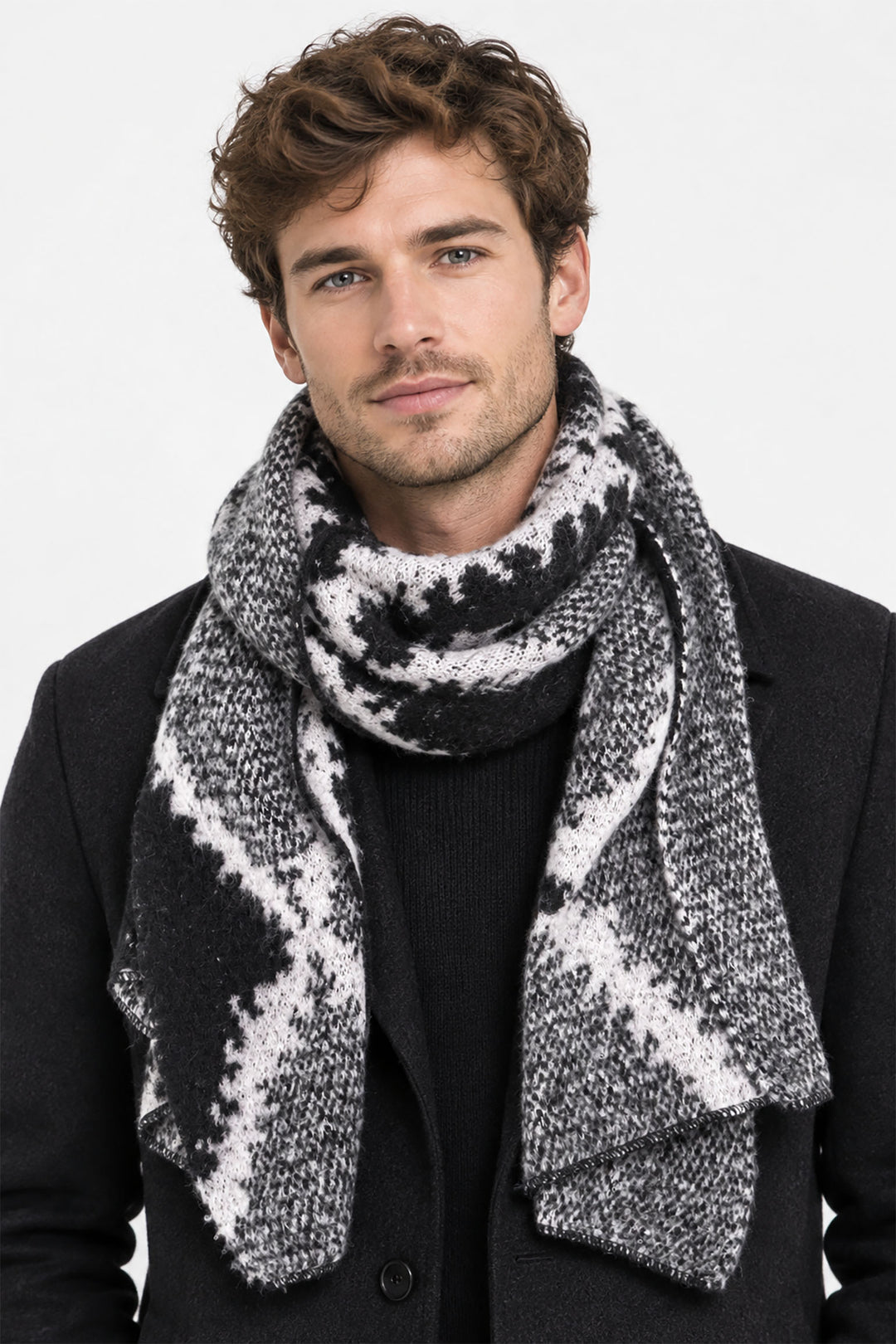 Crosshatch-Men's-Heavyweight-Scarf-in-Grey