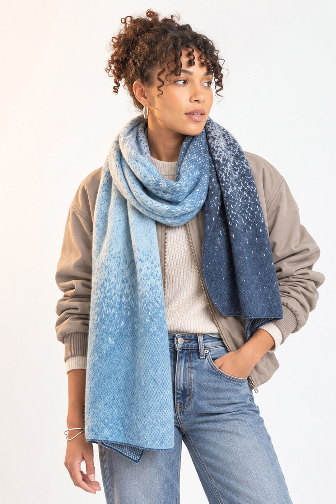 Lia-Heavyweight-Scarf-Blue-Ombre-Colour-Block