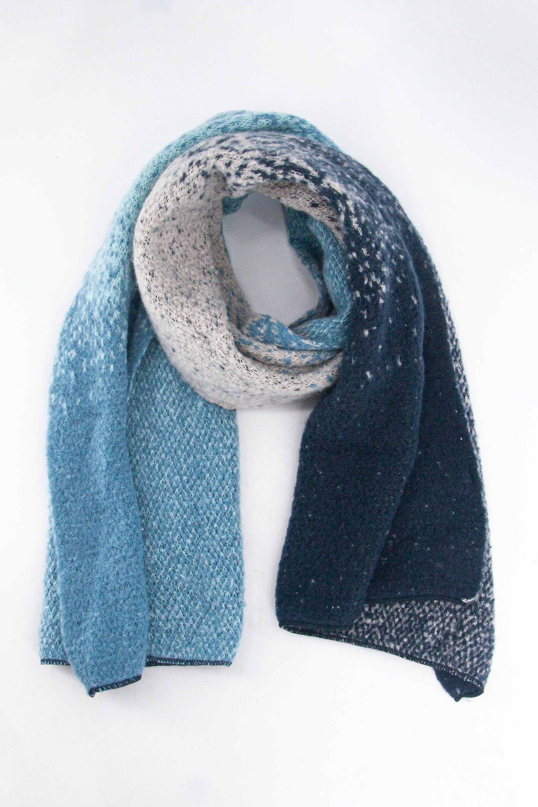 Sarta Warm Scarves Womens Knitted Winter Blanket Scarf Blue Ombre UK